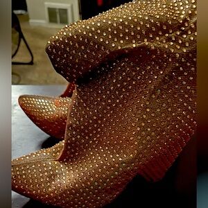 2in gold stoned ankle boots